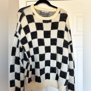 Black and White Checkered Sweater